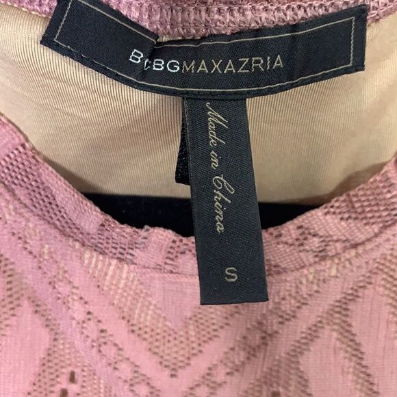 BCBGMAXAZRIA Lace Long Sleeve Maternity Dress dusty pink lace nude lining (H1) - Picture 8 of 12